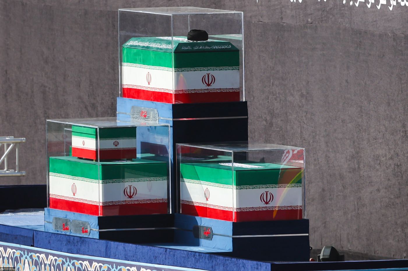 Coffins draped in the national flag