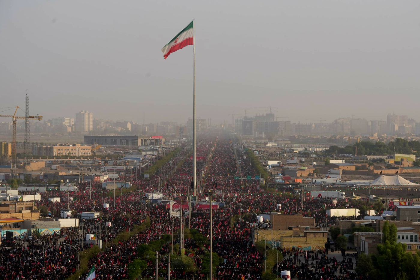 Massive crowd seen from above